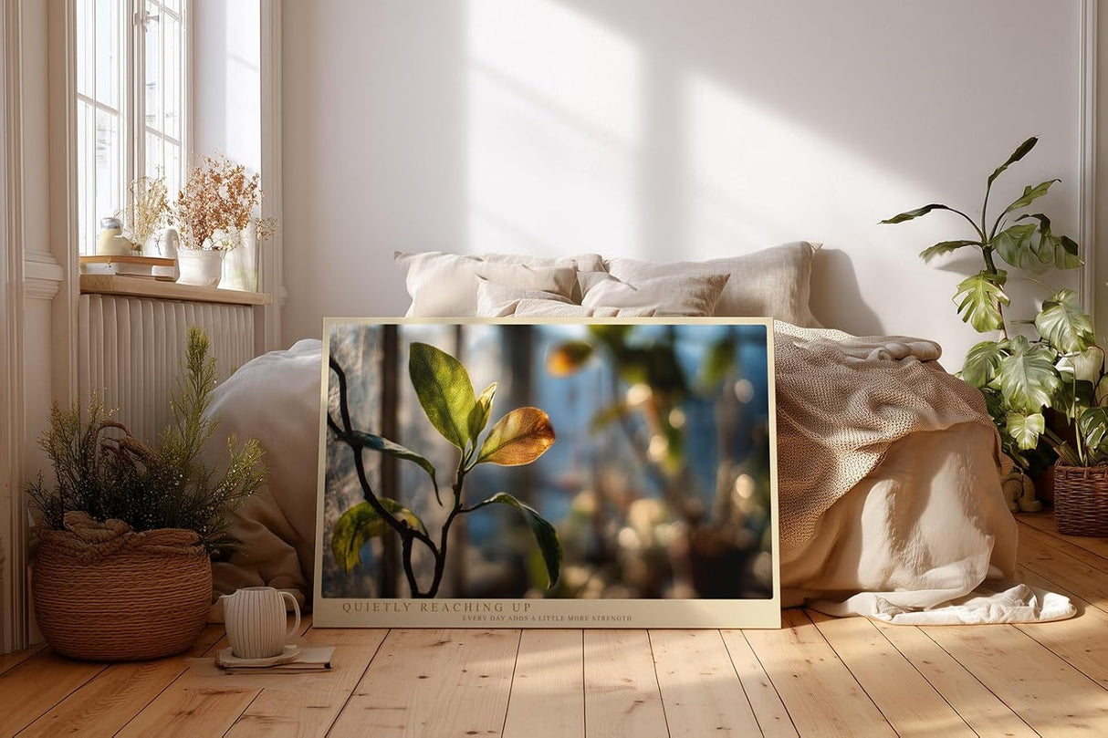 Paul Sinus Wandbild 120x80cm Pflanzen Makrofotografie Blatt im Sonnenlicht ruhige Natur Fotokunst modernes Naturbild stilvolle