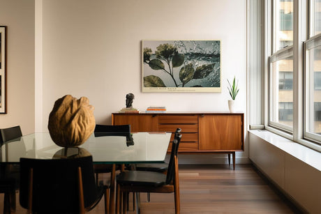 Paul Sinus Wandbild 120x80cm Pflanzenzweig im Wasser dynamische Naturfotografie frische botanische Kunst stilvolle Wanddekoration fuer Wohnzimmer Büro