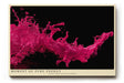 Paul Sinus Wandbild 120x80cm pinke Farbspritzer abstrakte Fotokunst dynamische Flüssigkeit moderne Kunst pink schwarz großes Kunstbild moderne Wanddekoration für Wohnzimmer Büro Atelier