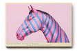 Paul Sinus Wandbild 120x80cm pinkes Pferd moderne Pop Art Tierkunst bunte Streifen Kunstdruck auffaellige Wanddekoration fuer Wohnzimmer Büro Atelier