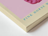 Paul Sinus Wandbild 120x80cm pinkes Pferd moderne Pop Art Tierkunst bunte Streifen Kunstdruck auffaellige Wanddekoration fuer Wohnzimmer Büro Atelier