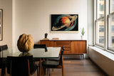 Paul Sinus Wandbild 120x80cm Planet mit Ringen Weltraum Illustration moderne Science Fiction Kunst stilvolle Wanddekoration fuer Wohnzimmer Büro