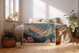 Paul Sinus Wandbild 120x80cm Planet Über Bergen Fantasie Landschaft LeinWandbild 120x80cm Kosmische Naturkunst Wanddekoration