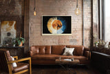 Paul Sinus Wandbild 120x80cm Planetare Grafik Kunstmotiv mit Feuer und Eis moderner kosmischer Kreis