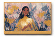 Paul Sinus Wandbild 120x80cm Poetisches Frauenportrait mit Blumen und Licht Moderne Illustration in warmen Naturfarben