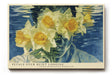 Paul Sinus Wandbild 120x80cm Poetisches Frauenportrait mit Narzissen Surreale Blumenkomposition in Blau und Gelb Modernes Kunstbild