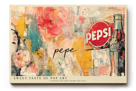 Paul Sinus Wandbild 120x80cm Pop Art Collage Retro Werbung und Blumen Moderne Bunte Kunst Wanddekoration