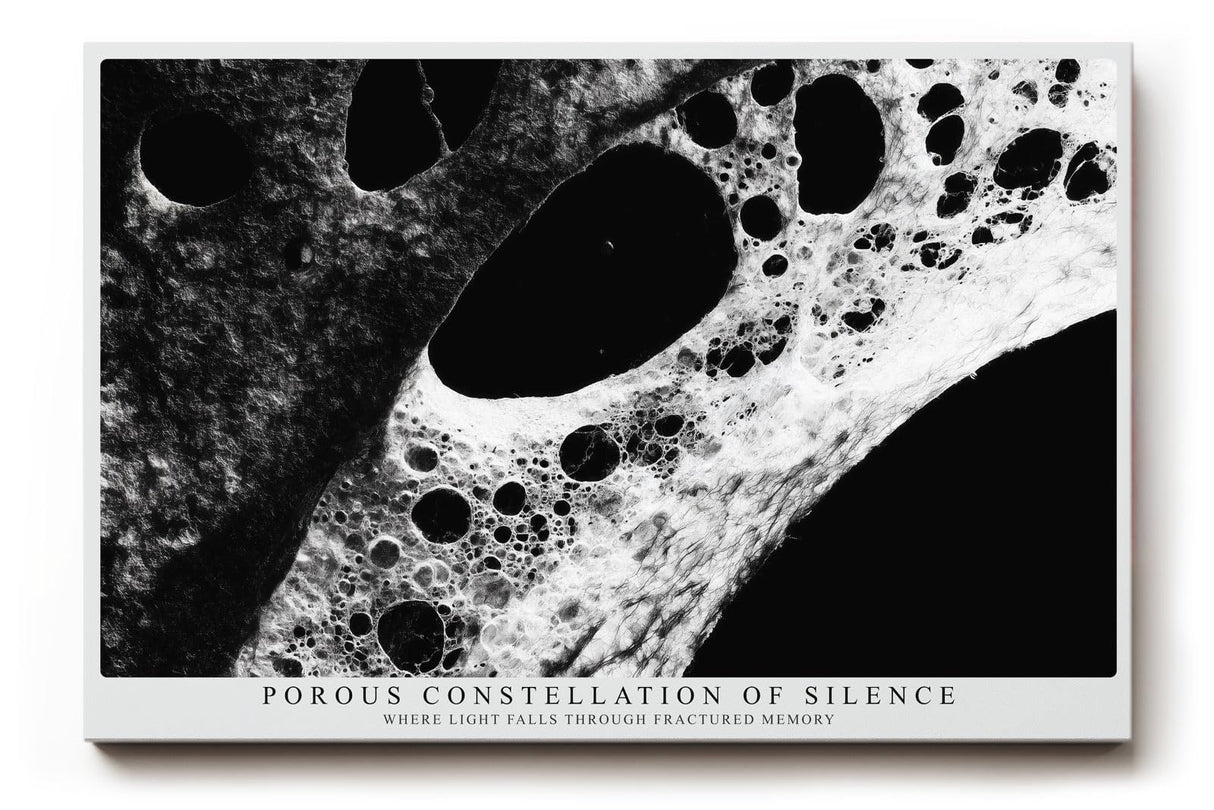 Paul Sinus Wandbild 120x80cm Porous Constellation of Silence Abstrakte Schwarz Weiss Struktur Kunst Modernes Design Wandbild 120x80cm