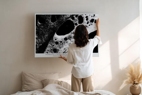 Paul Sinus Wandbild 120x80cm Porous Constellation of Silence Abstrakte Schwarz Weiss Struktur Kunst Modernes Design Wandbild 120x80cm
