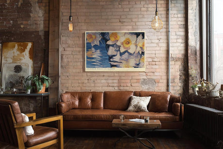 Paul Sinus Wandbild 120x80cm Portrait mit Blumen und Wasser Moderne Kunstmotiv mit floraler Spiegelung und sommerlicher Stimmung