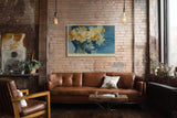 Paul Sinus Wandbild 120x80cm Portrait mit Narzissen Surreale Blumen Kunst Moderne Illustration mit floraler Komposition