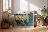 Paul Sinus Wandbild 120x80cm Portrait mit Narzissen Surreale Blumen Kunst Moderne Illustration mit floraler Komposition