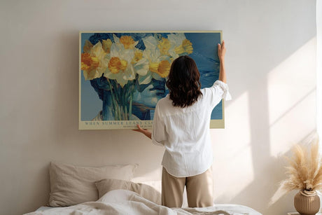 Paul Sinus Wandbild 120x80cm Portrait mit Narzissen Surreale Blumen Kunst Moderne Illustration mit floraler Komposition