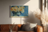 Paul Sinus Wandbild 120x80cm Portrait mit Narzissen Surreale Blumen Kunst Moderne Illustration mit floraler Komposition