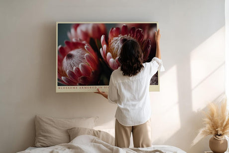 Paul Sinus Wandbild 120x80cm Protea Blueten Makrofotografie farbenreiche Blumen Kunst