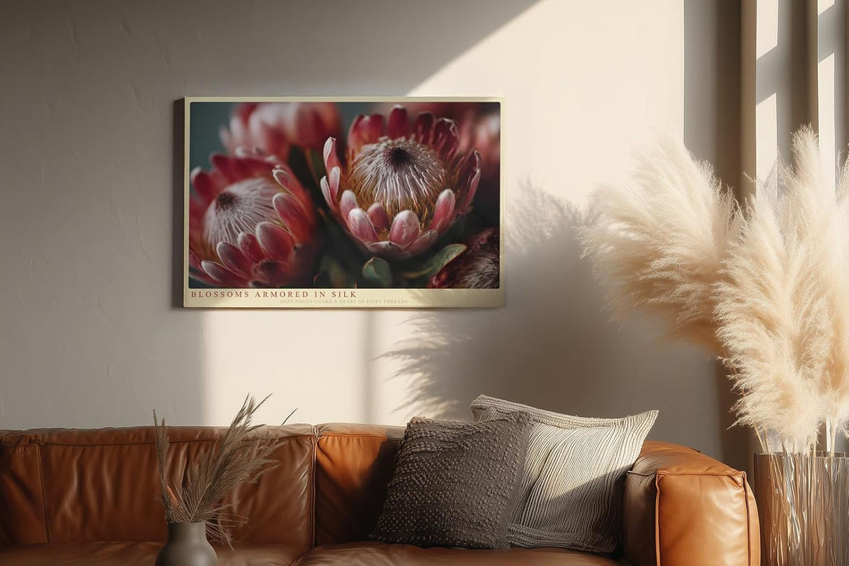 Paul Sinus Wandbild 120x80cm Protea Blueten Makrofotografie farbenreiche Blumen Kunst