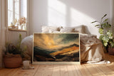 Paul Sinus Wandbild 120x80cm Punktmalerei Landschaft Sonnenuntergang Berge moderne Natur Kunst Wanddekoration Wohnzimmer