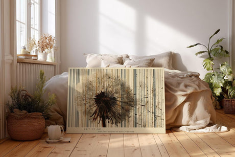 Paul Sinus Wandbild 120x80cm Pusteblume abstrakte Natur Illustration mit Linienstruktur modernes botanisches Kunstbild stilvolle