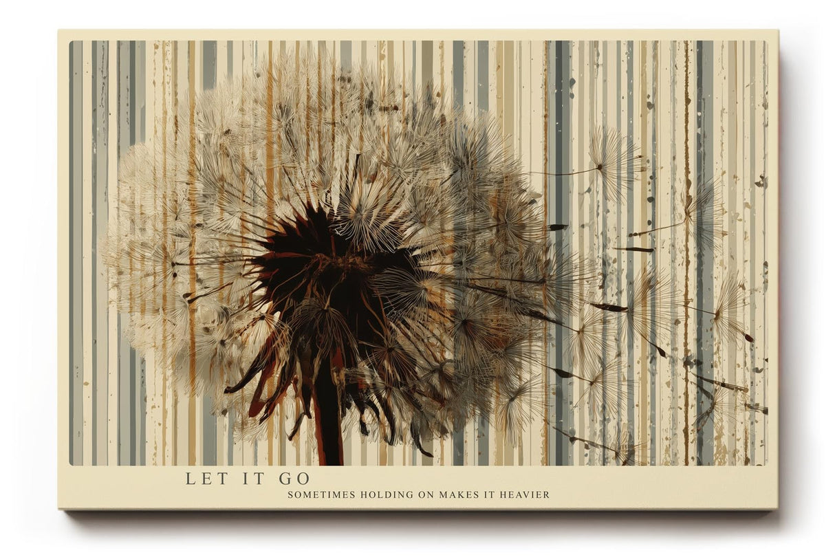 Paul Sinus Wandbild 120x80cm Pusteblume abstrakte Natur Illustration mit Linienstruktur modernes botanisches Kunstbild stilvolle