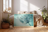 Paul Sinus Wandbild 120x80cm Pusteblume Makrofotografie in sanften Blautönen elegante Natur Fotokunst minimalistische botanische