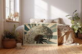 Paul Sinus Wandbild 120x80cm Pusteblume modern Naturmotiv beige blau Kunstdruck grosses Wandbild 120x80cm ruhige botanische Wanddekoration fuer Wohnzimmer Büro