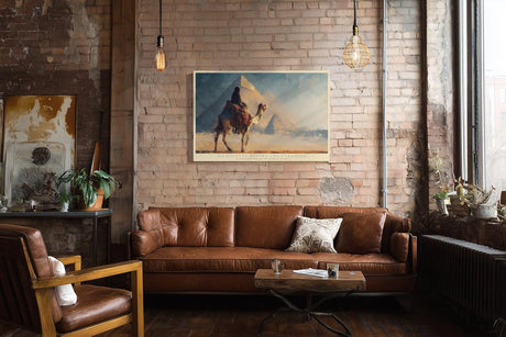 Paul Sinus Wandbild 120x80cm Pyramiden Aegypten Kamel Wuestenlandschaft historische Reise Kunst Wanddekoration Wohnzimmer Büro