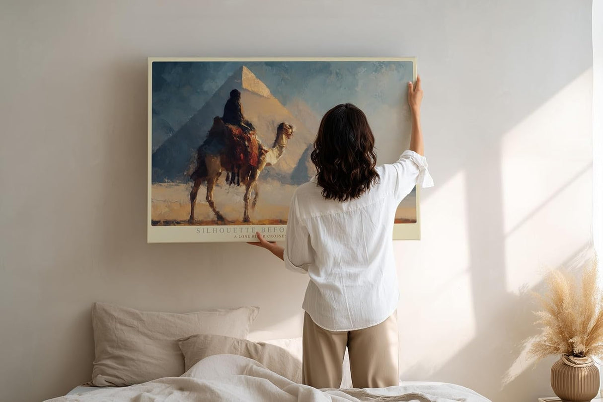 Paul Sinus Wandbild 120x80cm Pyramiden Aegypten Kamel Wuestenlandschaft historische Reise Kunst Wanddekoration Wohnzimmer Büro