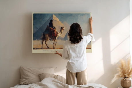 Paul Sinus Wandbild 120x80cm Pyramiden Aegypten Kamel Wuestenlandschaft historische Reise Kunst Wanddekoration Wohnzimmer Büro