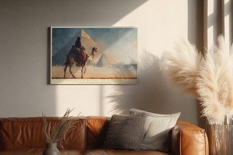 Paul Sinus Wandbild 120x80cm Pyramiden Aegypten Kamel Wuestenlandschaft historische Reise Kunst Wanddekoration Wohnzimmer Büro