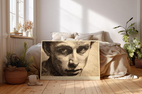 Paul Sinus Wandbild 120x80cm Rebel Gaze in Dust modernes Portrait in Punkttechnik Kunst Poster für Wohnzimmer Büro Studio