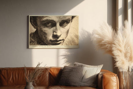 Paul Sinus Wandbild 120x80cm Rebel Gaze in Dust modernes Portrait in Punkttechnik Kunst Poster für Wohnzimmer Büro Studio