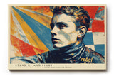 Paul Sinus Wandbild 120x80cm Rebellisches Portrait Pop Art Stil in Rot Blau Gelb Moderne Wanddekoration