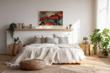 Paul Sinus Wandbild 120x80cm Red Blooms in Still Air elegante rote Blumen Illustration florale Kunst Poster für Wohnzimmer Schlafzimmer Büro