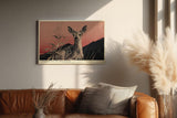 Paul Sinus Wandbild 120x80cm Reh in ruhiger Landschaft – Naturmotiv mit warmem Abendhimmel und stiller Atmosphäre