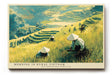 Paul Sinus Wandbild 120x80cm Reisfelder Vietnam Landschaft Kunst in Grün und Gold für Wohnzimmer Büro und Atelier