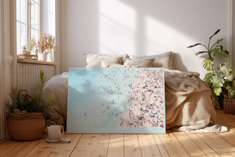 Paul Sinus Wandbild Relaxing Moments by the Sea Aerial Beach View in Soft Pastel Serenity