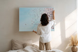 Paul Sinus Wandbild Relaxing Moments by the Sea Aerial Beach View in Soft Pastel Serenity
