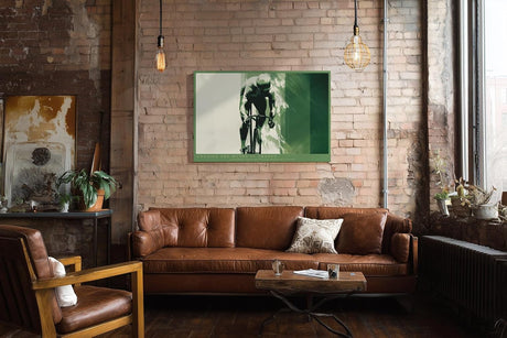 Paul Sinus Wandbild 120x80cm Rennradfahrer in Bewegung moderne Radsport Kunst mit dynamischer Illustration