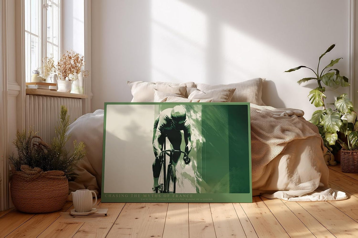 Paul Sinus Wandbild 120x80cm Rennradfahrer in Bewegung moderne Radsport Kunst mit dynamischer Illustration