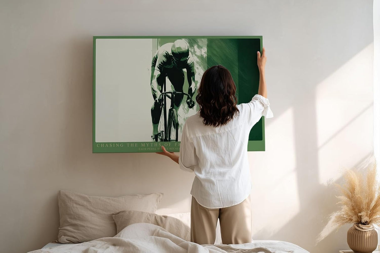 Paul Sinus Wandbild 120x80cm Rennradfahrer in Bewegung moderne Radsport Kunst mit dynamischer Illustration