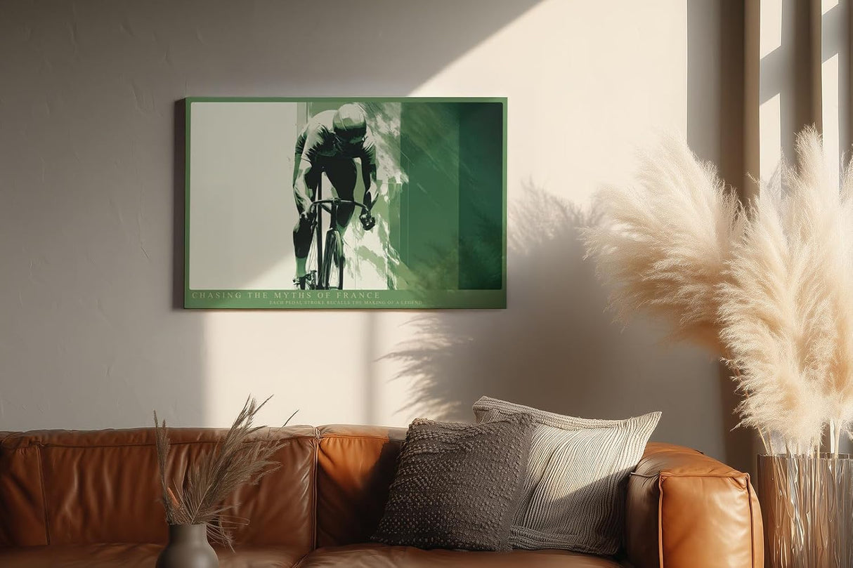 Paul Sinus Wandbild 120x80cm Rennradfahrer in Bewegung moderne Radsport Kunst mit dynamischer Illustration