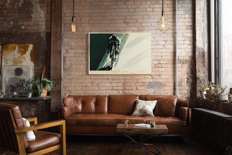 Paul Sinus Wandbild 120x80cm Rennradfahrer von oben moderne Sportkunst mit dynamischer Bewegung