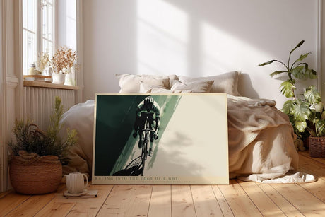 Paul Sinus Wandbild 120x80cm Rennradfahrer von oben moderne Sportkunst mit dynamischer Bewegung