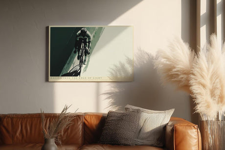 Paul Sinus Wandbild 120x80cm Rennradfahrer von oben moderne Sportkunst mit dynamischer Bewegung