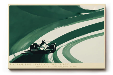 Paul Sinus Wandbild 120x80cm Rennwagen auf kurviger Rennstrecke moderne Motorsport Kunst mit dynamischer Bewegung