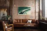 Paul Sinus Wandbild 120x80cm Rennwagen auf kurviger Rennstrecke moderne Motorsport Kunst mit dynamischer Bewegung