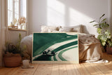 Paul Sinus Wandbild 120x80cm Rennwagen auf kurviger Rennstrecke moderne Motorsport Kunst mit dynamischer Bewegung