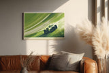 Paul Sinus Wandbild 120x80cm Rennwagen auf Rennstrecke moderne Motorsport Kunst mit dynamischer Bewegung