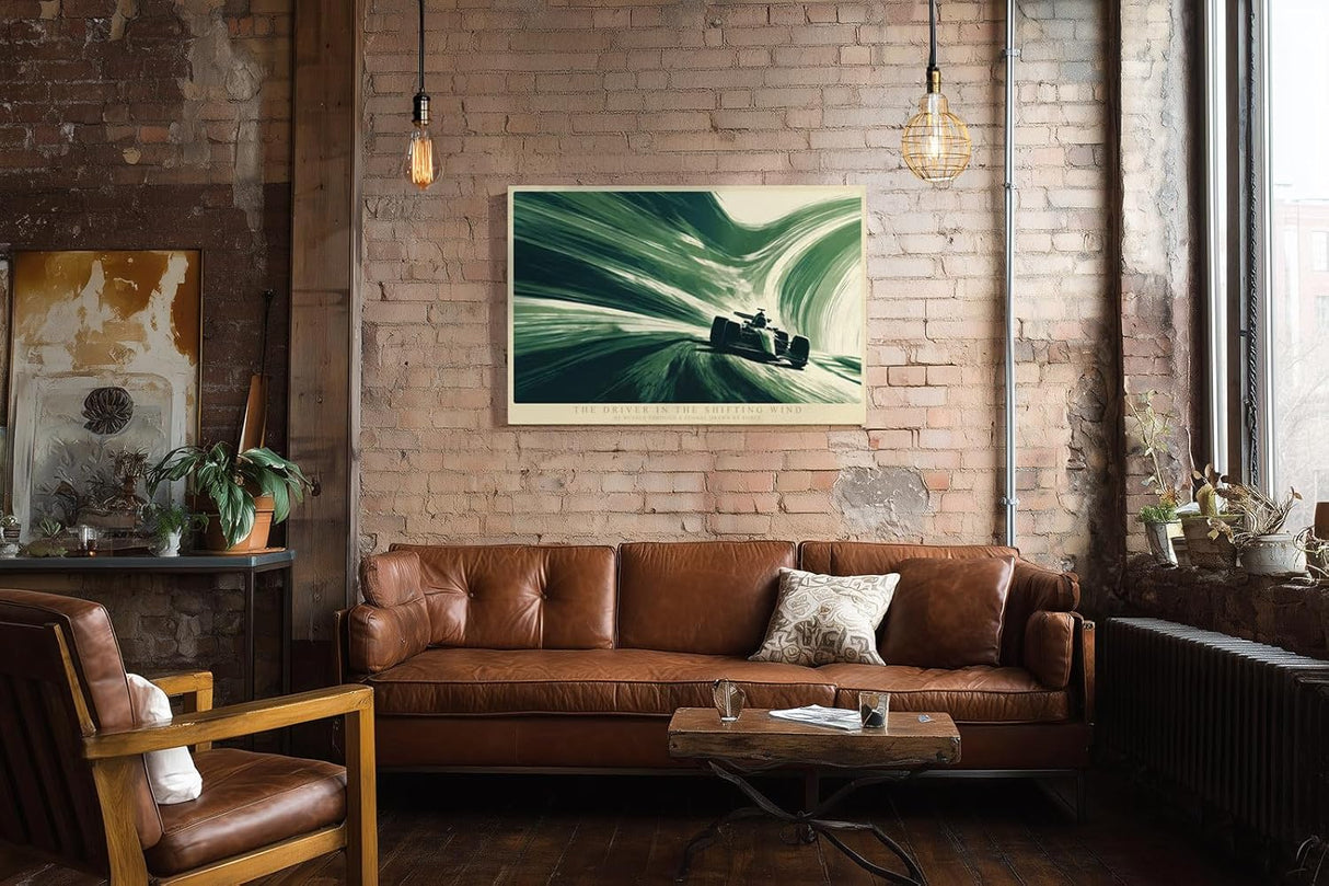 Paul Sinus Wandbild 120x80cm Rennwagen in dynamischer Bewegung moderne Motorsport Illustration Wanddekoration
