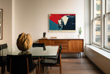 Paul Sinus Wandbild 120x80cm Rennwagen Retro Auto Kunst moderne Illustration dynamische Perspektive Kunstdruck stilvolle Wanddekoration fuer Wohnzimmer Büro Garage